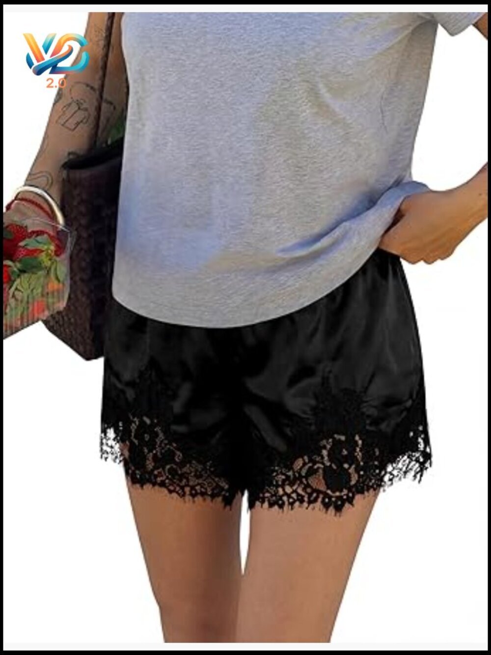Satin Lace Low Rise Mini Shorts Y2K Coquette Lounge Slip Pj Bottoms Soft